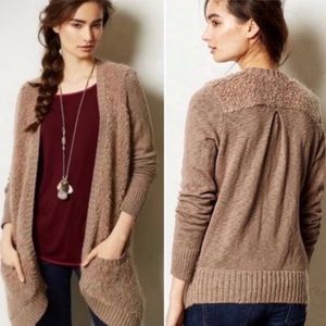 EUC Anthropologie Sleeping on Snow Brown Open Cardigan